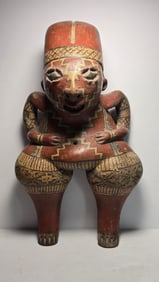 PRE COLUMBIAN CHUPICUARO TERRACOTTA STANDING WOMAN