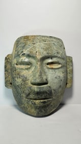 PRE COLUMBIAN OLMECOID SERPENTINE MASK