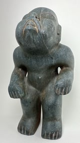 PRE-COLUMBIAN OLMECA SERPENTINE JAGUAR TRANSFORMATION STANDING FIGURE
