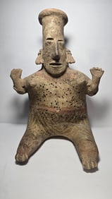 PRE-COLUMBIAN JALISCO TERRACOTTA SEATED WOMAN FIGURE