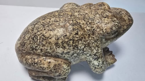 PRE-COLUMBIAN OLMECA GRANITE FROG FIGURE