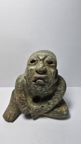 PRE-COLUMBIAN OLMECA JADE BABY FIGURE