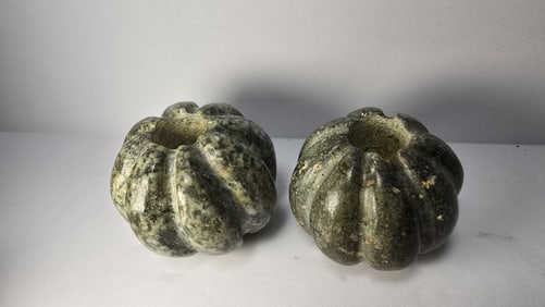 PRE-COLUMBIAN MAYAN JADE SQUASH PENDANT BEADS