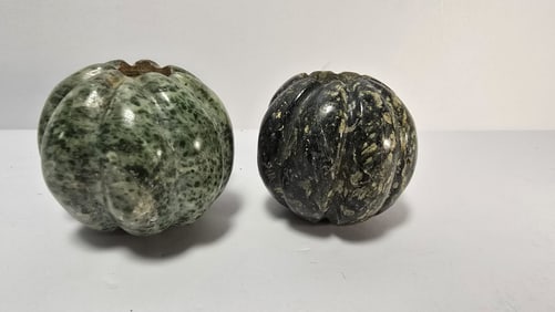 PRE-COLUMBIAN MAYAN JADE SQUASH PENDANT BEADS