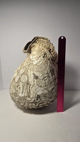 RARE AND HUGE PRE-COLUMBIAN MAYAN CEREMONIAL SNAIL TRUMPET