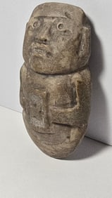 PRE-COLUMBIAN OLMECA STONE AXE FIGURE