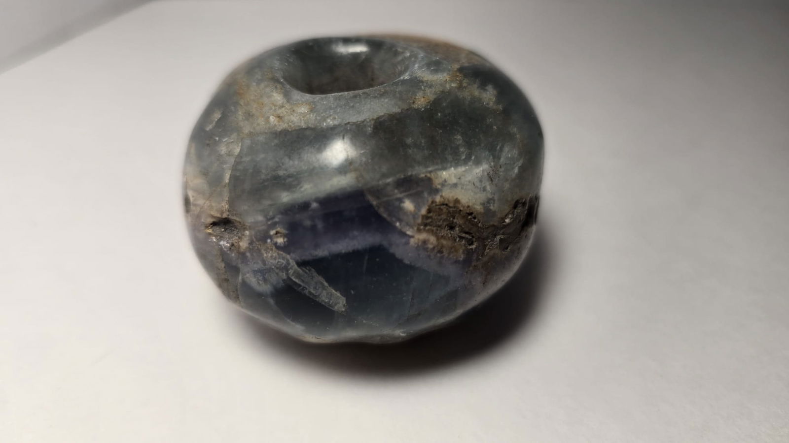 PRE-COLUMBIAN MAYAN FLUORITE NECKLACE BEAD (1 of 7)