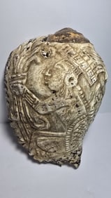 PRE-COLUMMBIAN MAYAN SNAIL SHELL WITH CEREMONIAL GLYPHS