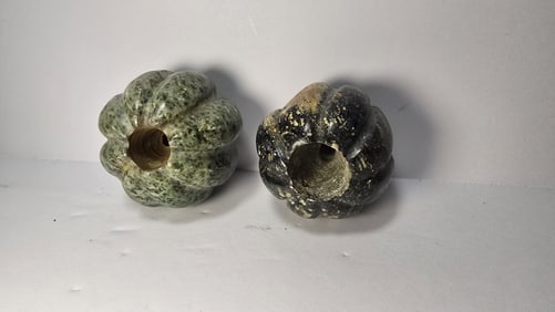 PRE-COLUMBIAN MAYAN JADE SQUASH PENDANT BEADS
