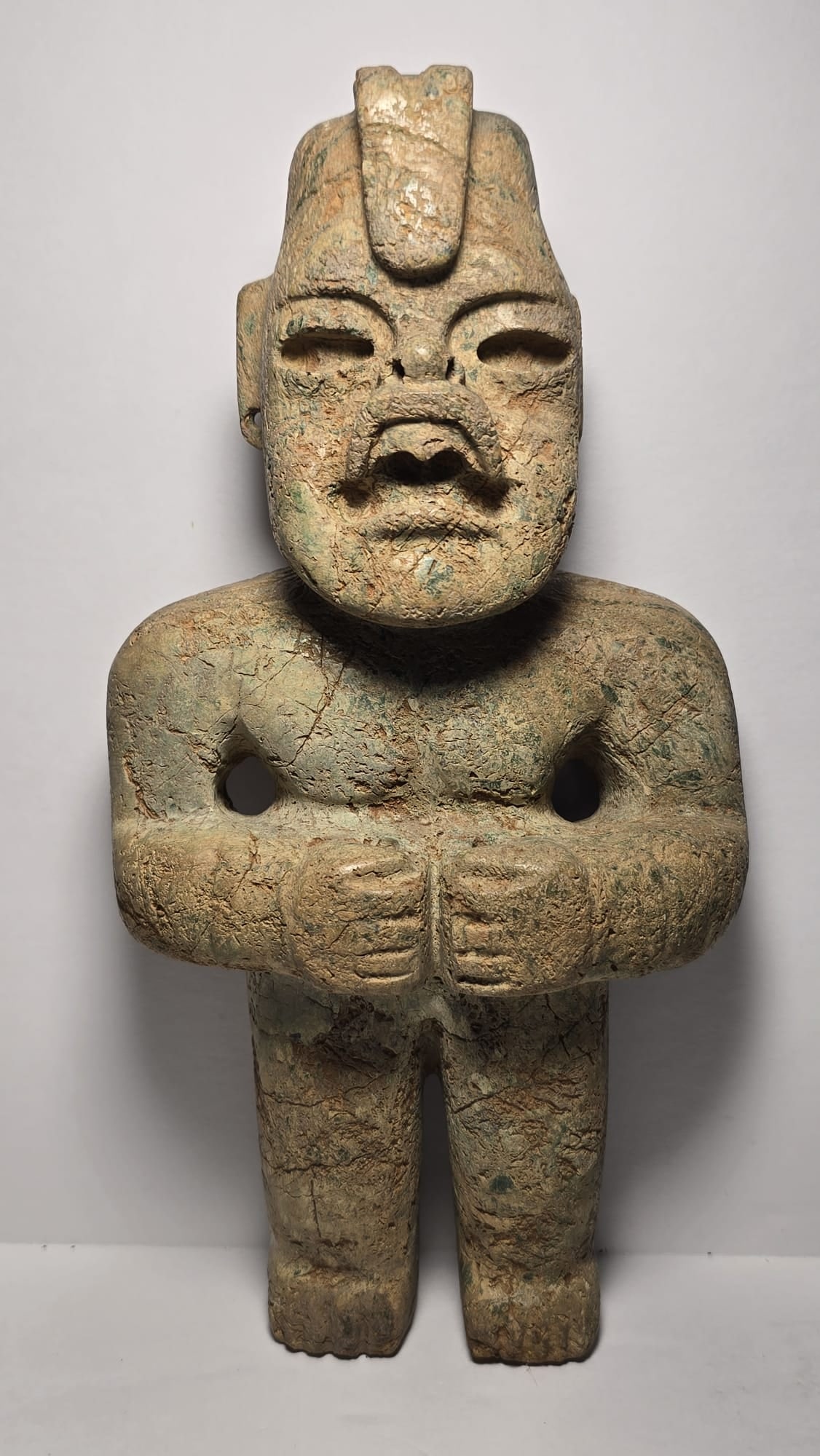 RARE PRE-COLUMBIAN OLMECA STONE STANDING JAGUAR TRANSFORMATION FIGURE (1 of 11)