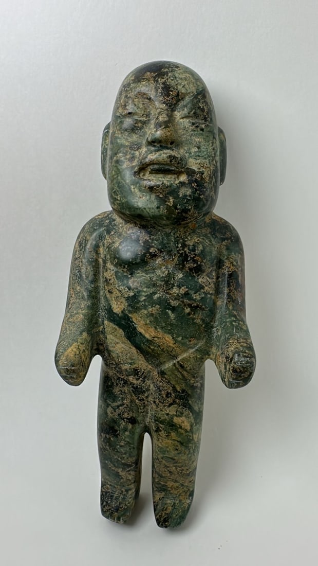 PRE-COLUMBIAN OLMECA SERPENTINE STANDING FIGURE (1 of 5)