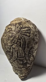 PRE-COLUMBIAN AZTEC CEREMONIAL SNAIL TRUMPET, CODEX TYPE