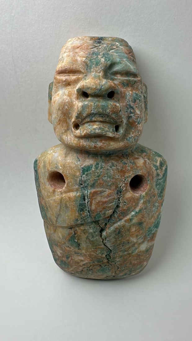 PRE-COLUMBIAN OLMECA STONE JAGUAR TRANSFORMATION CEREMONIAL AXE (1 of 7)