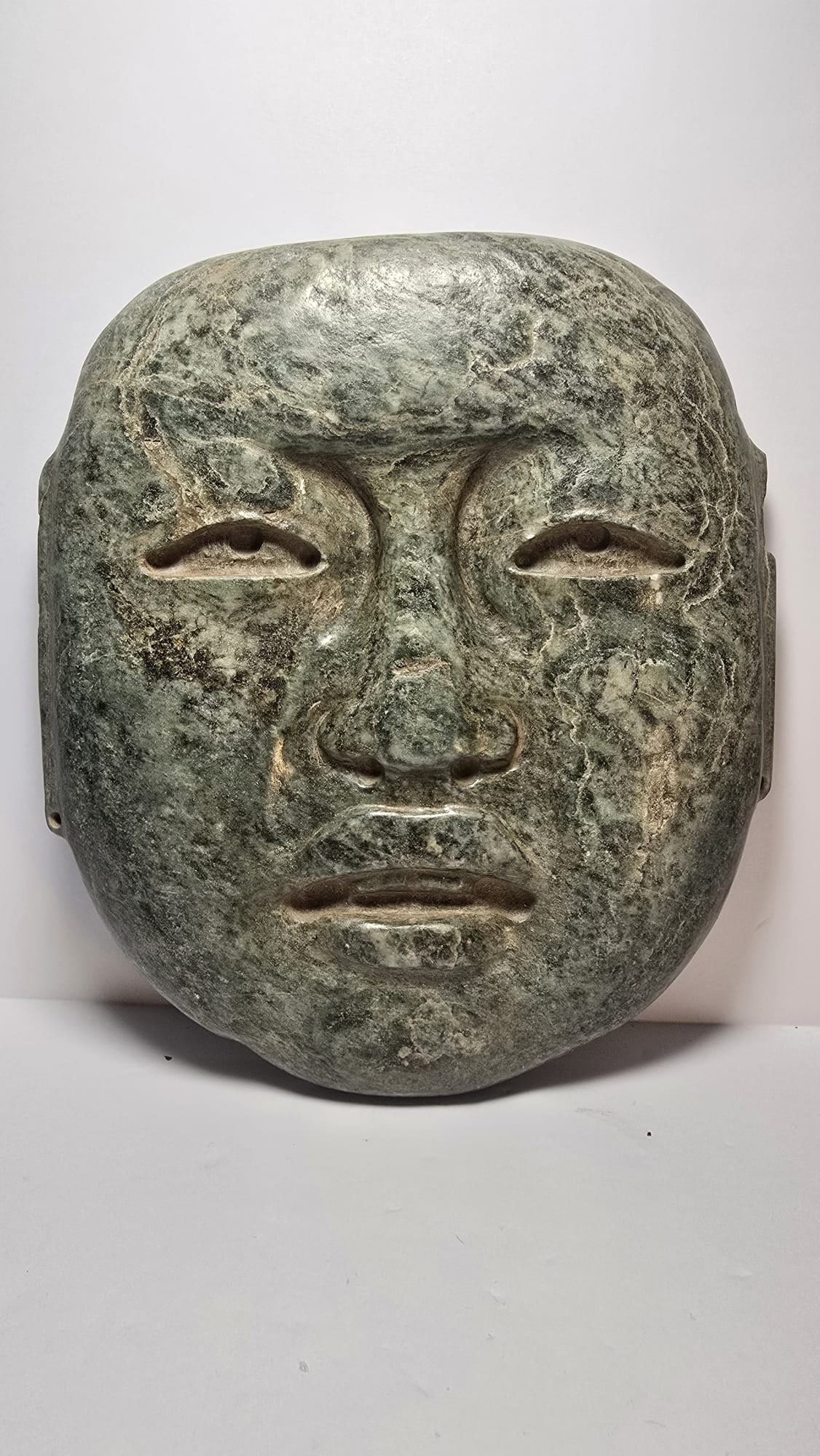 PRE-COLUMBIAN OLMECA SERPENTINE MASK (1 of 8)