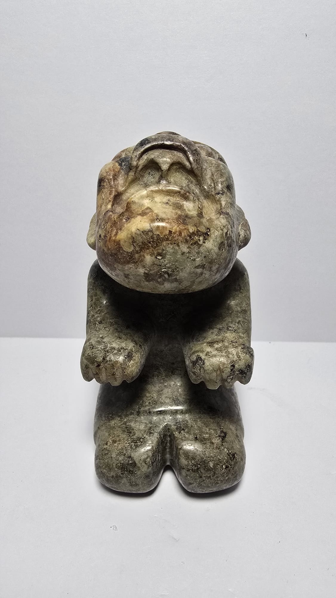 PRE-COLUMBIAN OLMEC SERPENTINE BABY JAGUAR TRANSFORMATION FIGURE (1 of 7)
