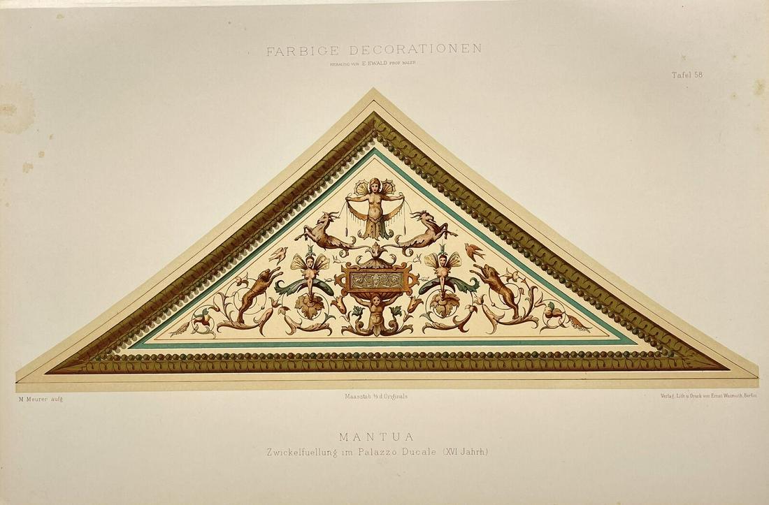 Antique Fine Print - Architecture - Palazzo Ducale - Ducale Palace - Mantua (1 of 2)