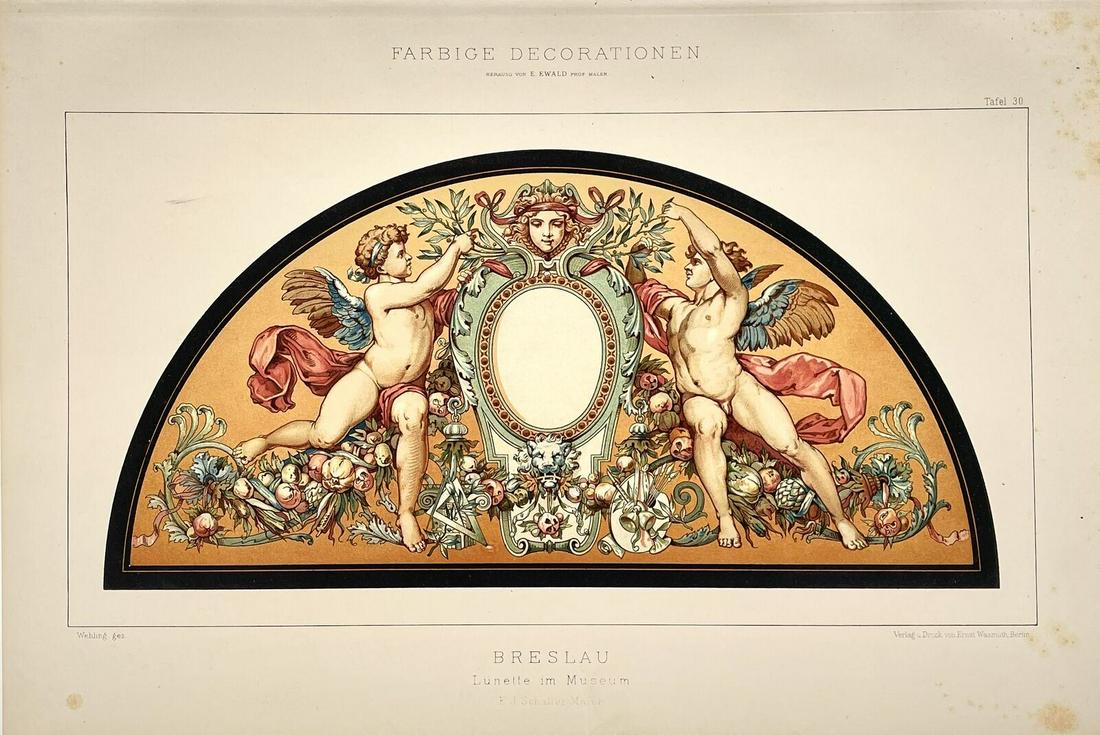 Antique Print - Architecture - Bezel from the Breslau Museum - Poland (1 of 2)