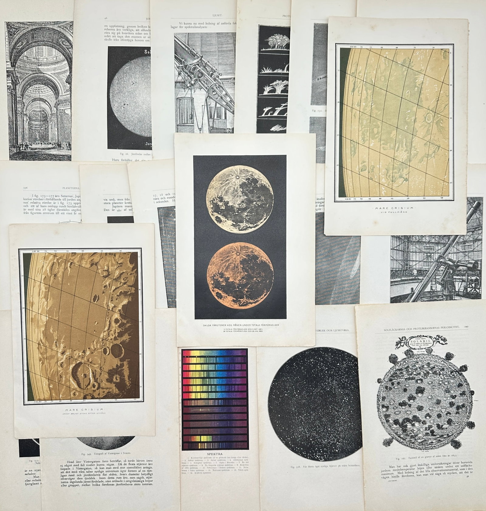 Camille Flammarion (1842 - 1925) - Set of 20 Astronomical Prints - Different colors of the moon (1 of 4)