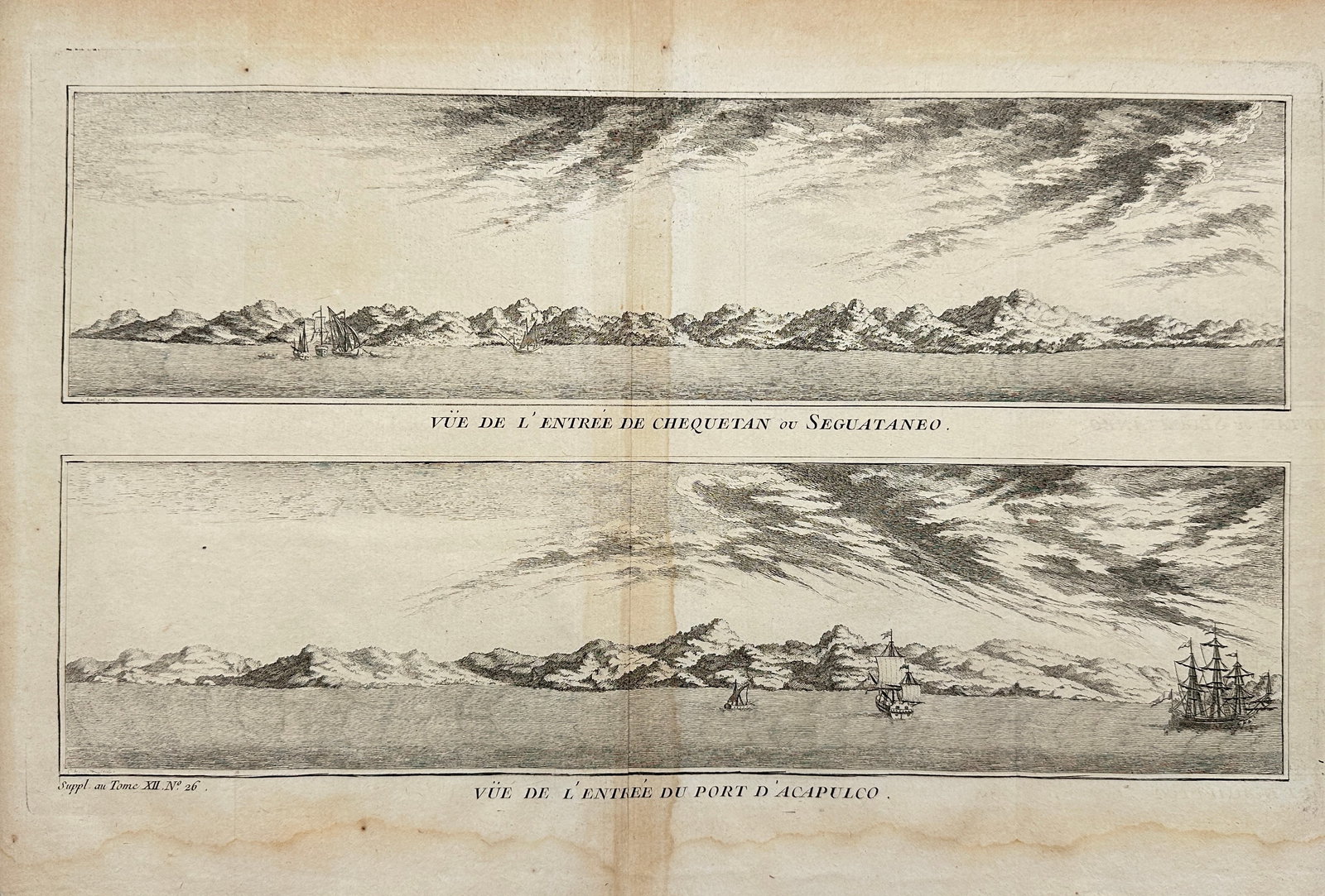 Jacques Nicolas Bellin - View of the entrance to Zihuatanejo Bay - View of the entrance to the port (1 of 2)