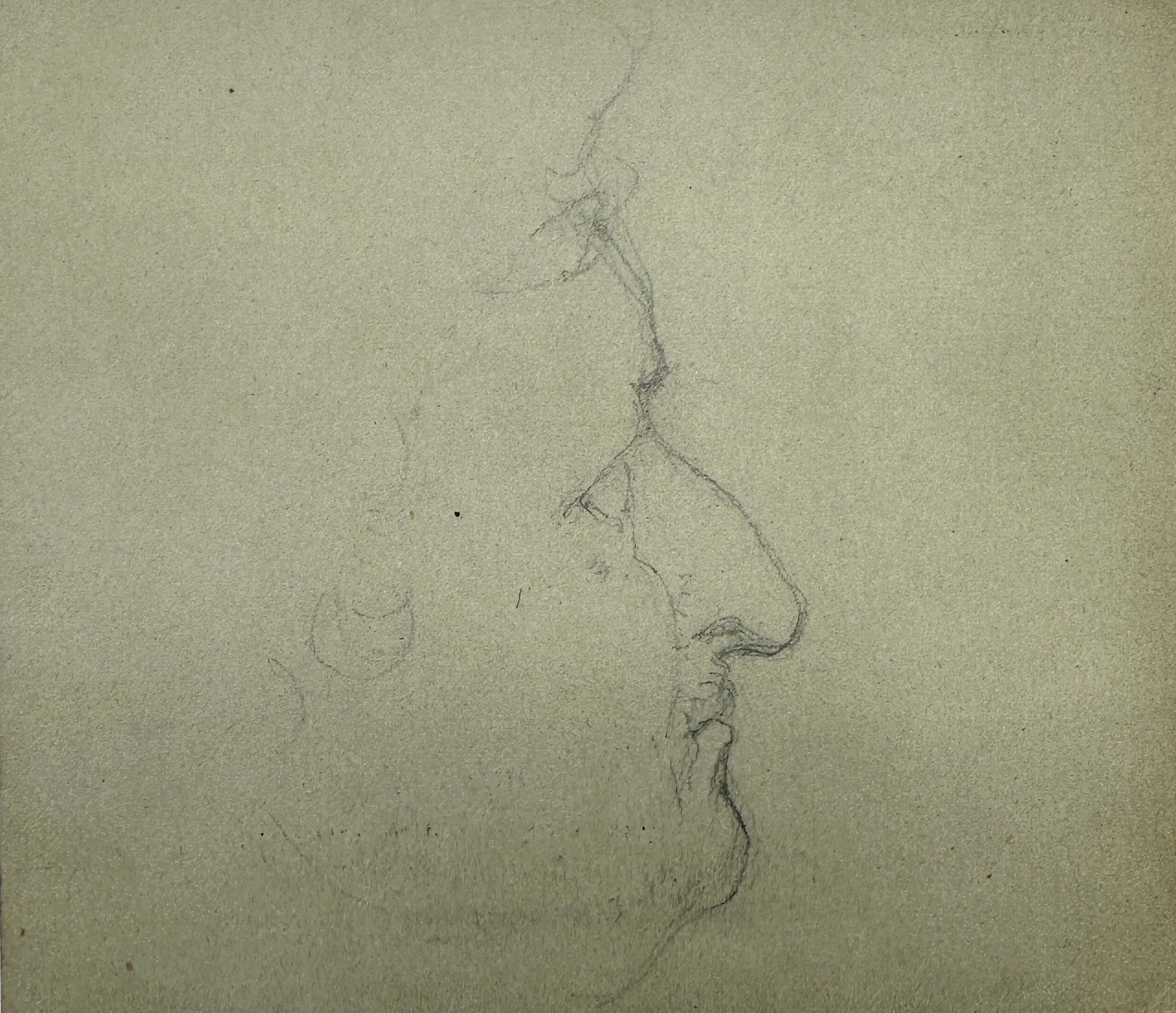 Louis Kolitz - Antique Drawing - Side portrait of a Woman (1 of 2)