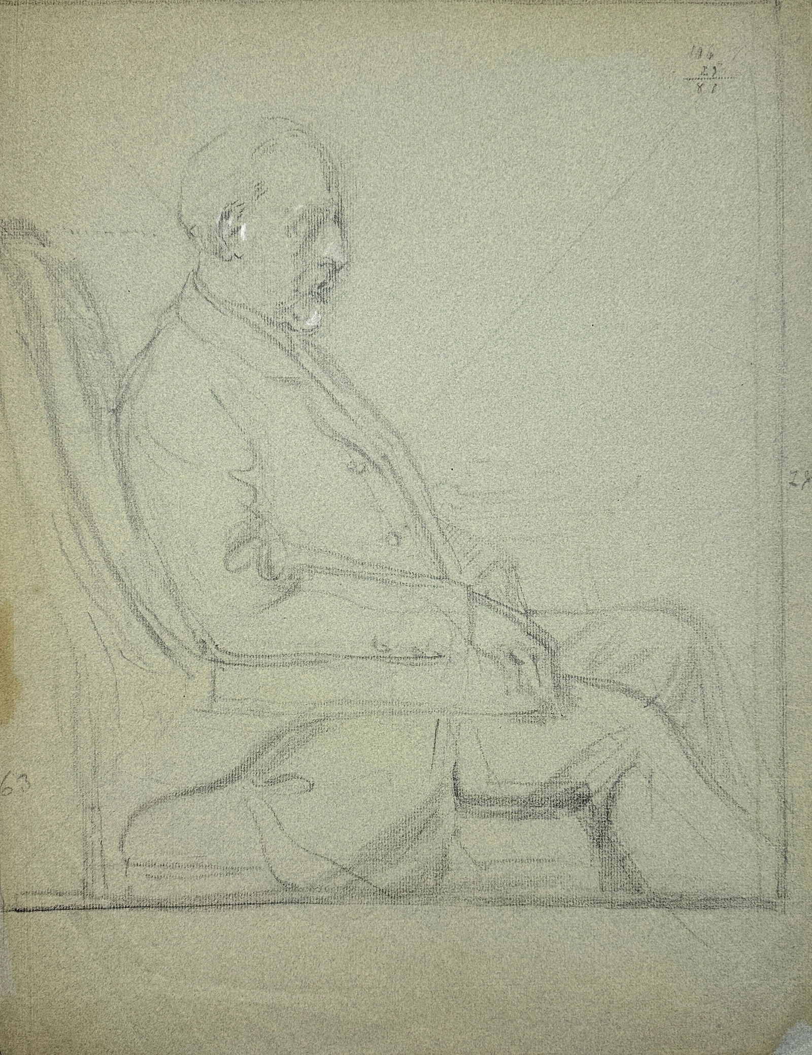 Louis Kolitz - Antique Drawing - Portrait of a Man (1 of 2)