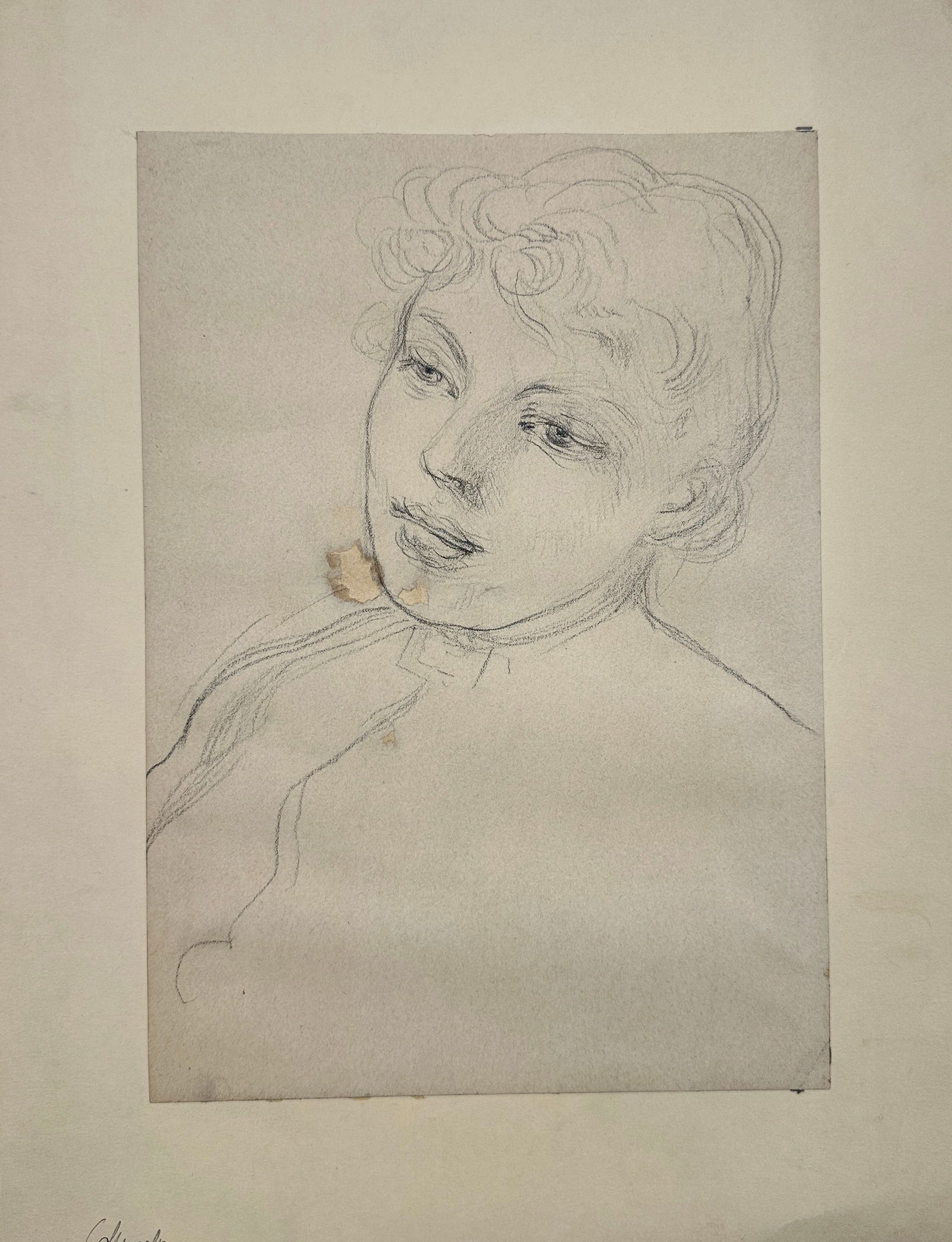 Louis Kolitz - Antique Drawing - Portrait of a Young Woman (1 of 2)
