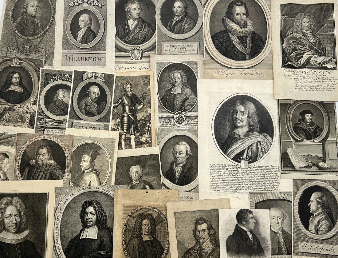 Lot of 30 Portraits - Christoph Friedrich Neander / Jacques Premier / Germany, Netherlands (1 of 2)