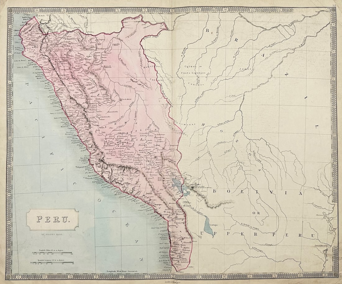 Sidney Hall - Original Antique Map - Peru and Ecuador - Pacific Ocean (1 of 4)