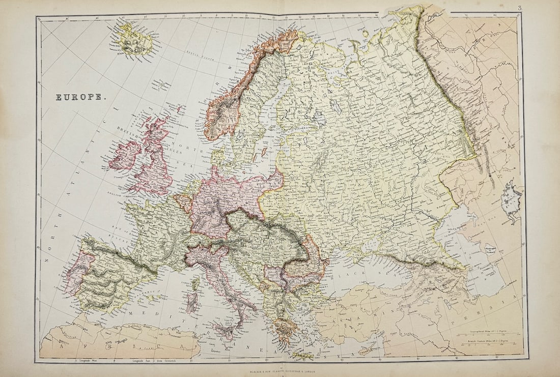 Walter Graham Blackie - Original Antique Map - Europe - Blackie & Son’s (1 of 3)