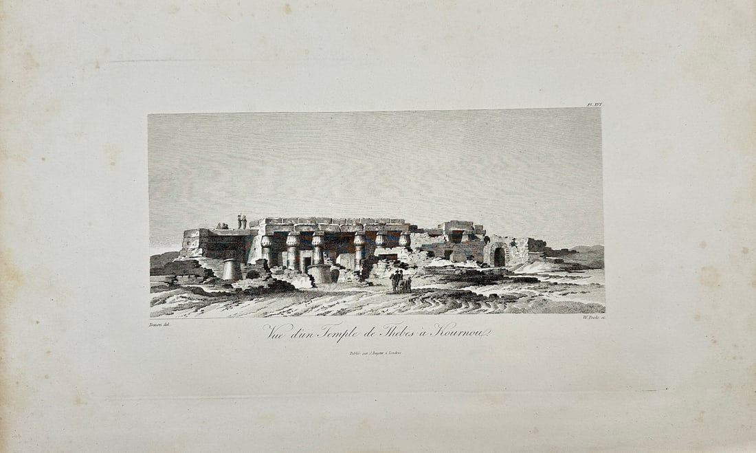Vivant Denon - Antique Print - View of The dun Temple de Thebes a Prournou - Egypt (1 of 2)