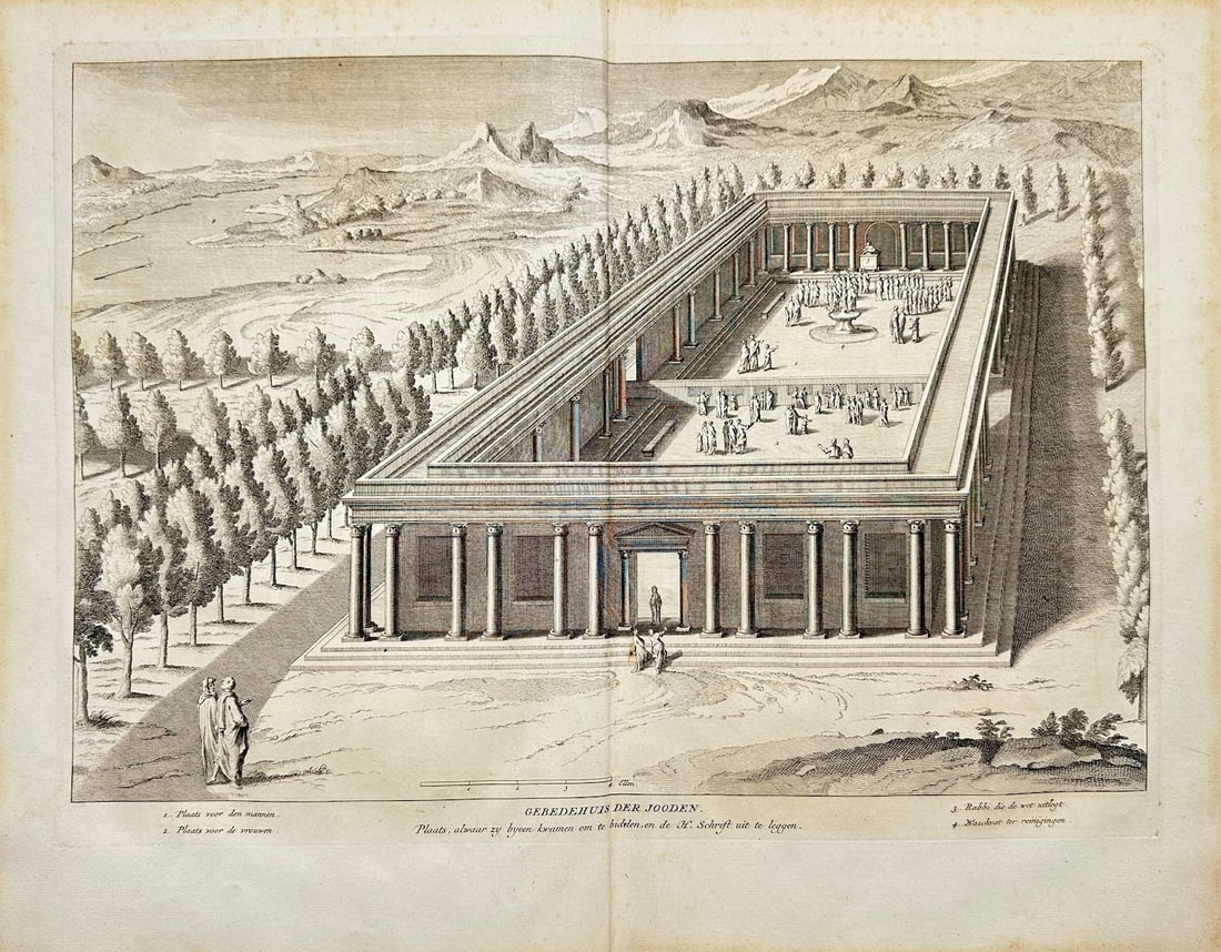 Antoine Augustine Calmet - Antique Print - Jewish House of Worship (1 of 2)