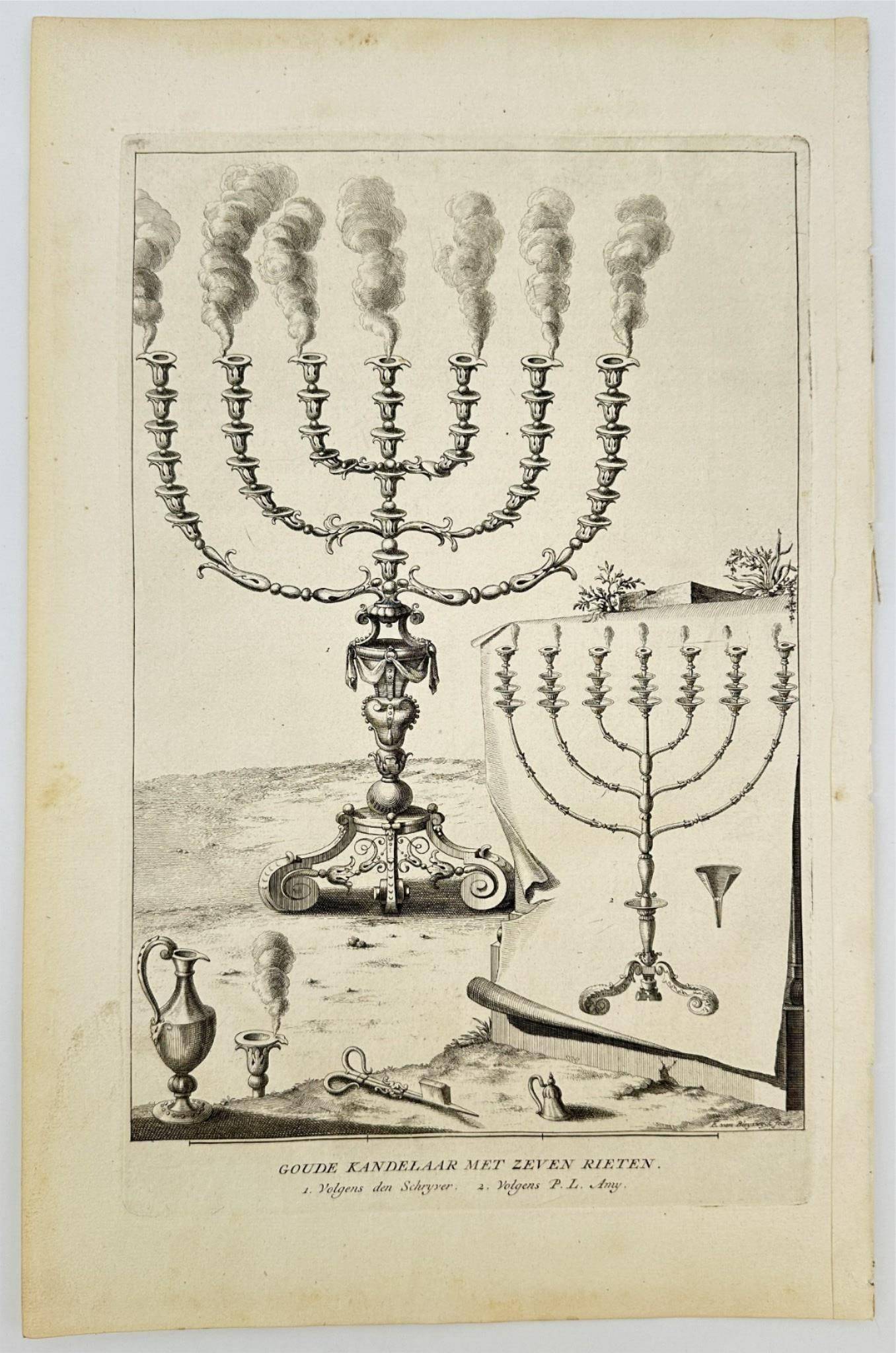 Antoine Augustine Calmet - Antique Print - Candlestick with Seven Branches (1 of 2)