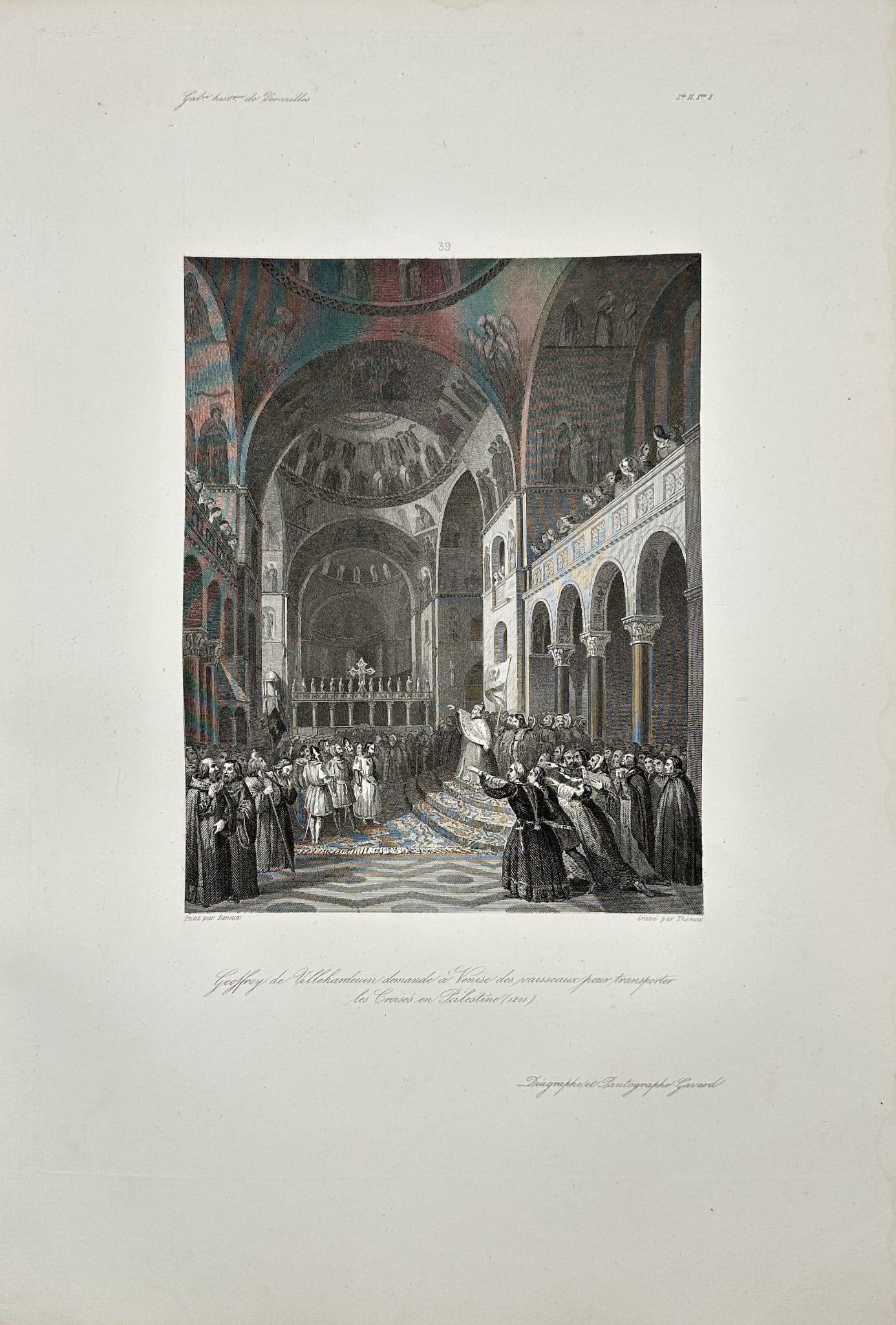 Carles-Caiuse Renoux - 19th Century Print - Geoffroi de Villehardouin - France (1 of 2)