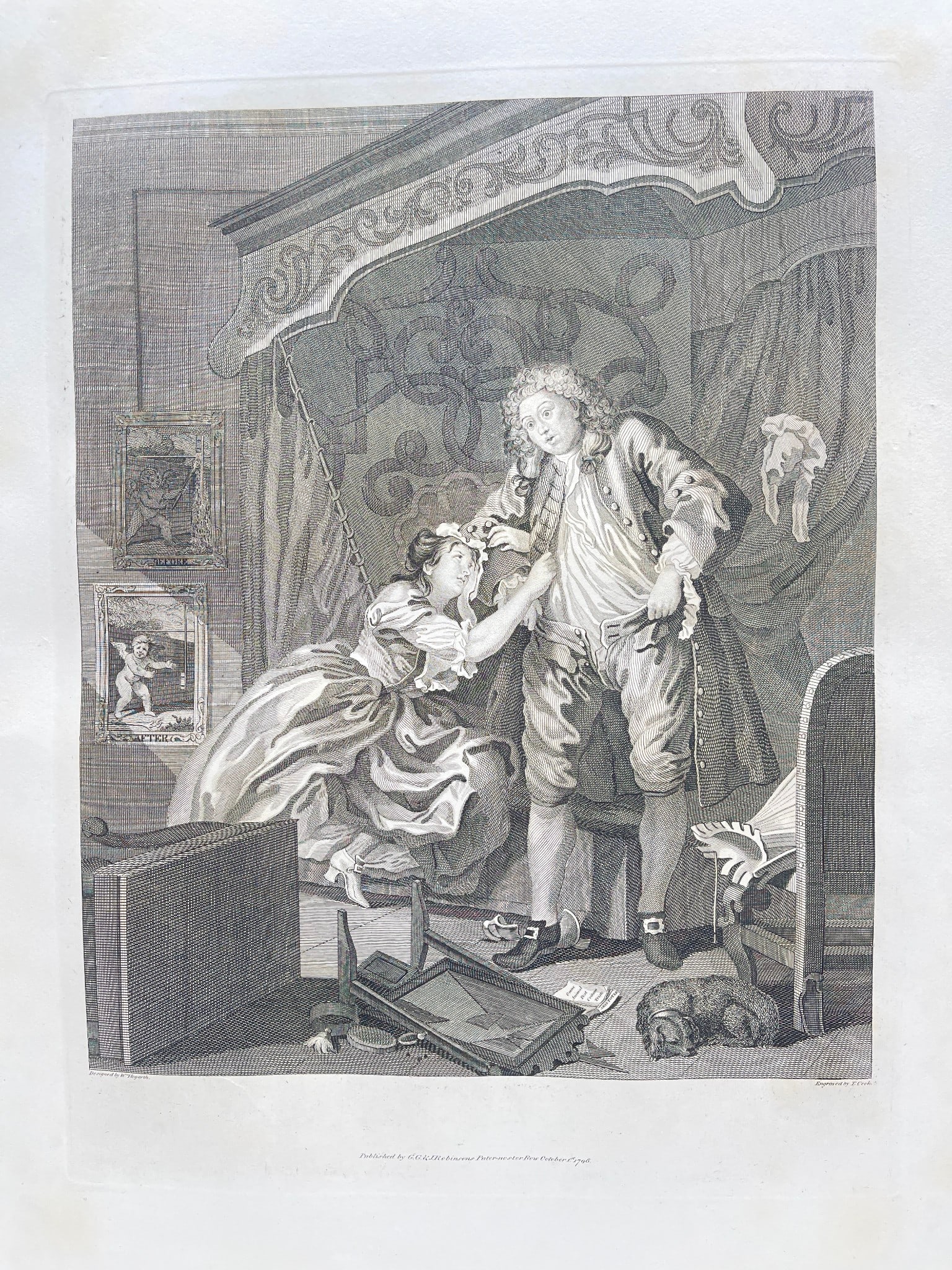 William Hogarth - Antique Engraving - Beauty Assessment - London (1 of 3)