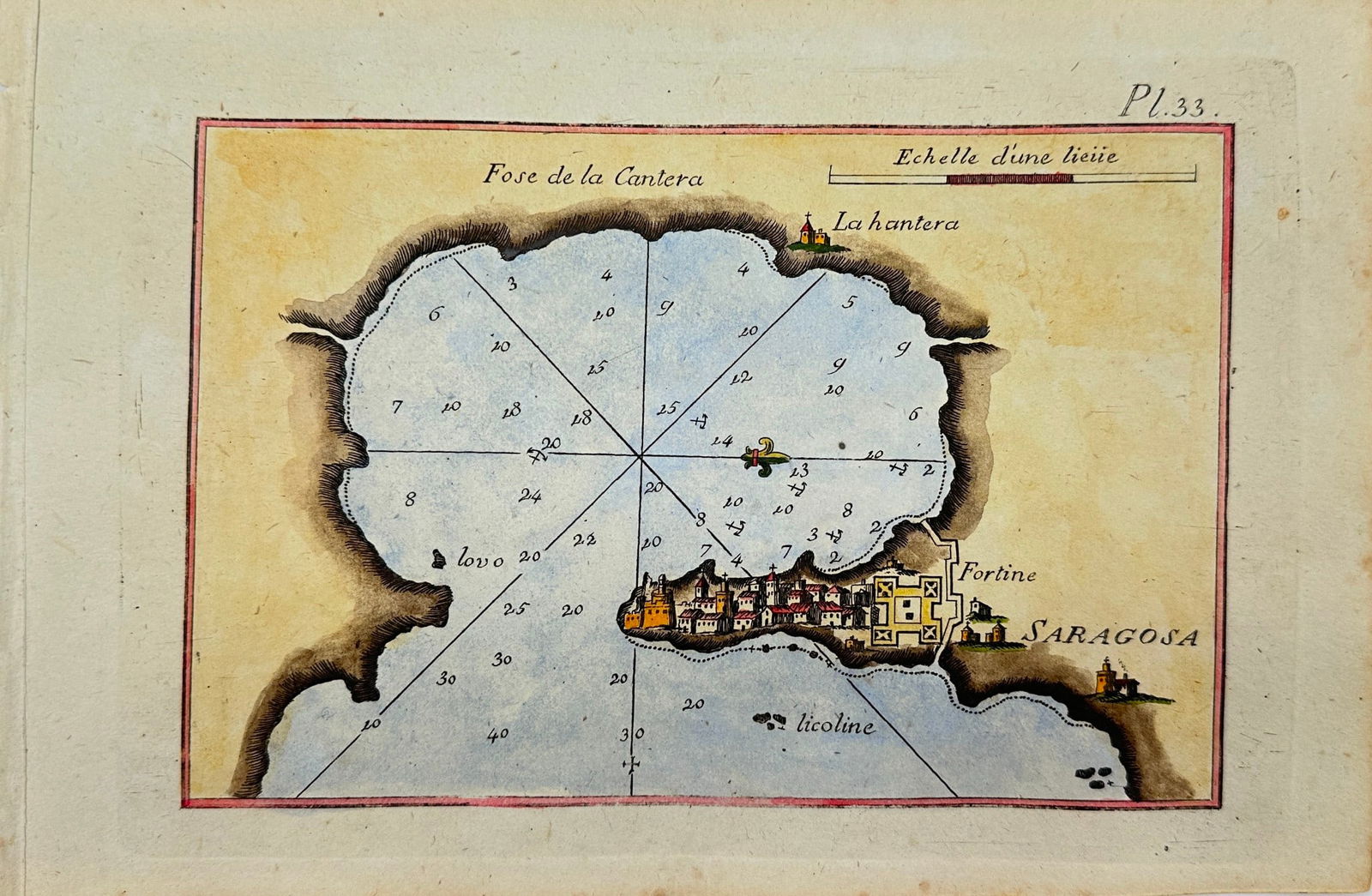 Joseph Roux - Original Antique Map - Harbour Plan - Port of Syracuse / Saragosa (1 of 1)