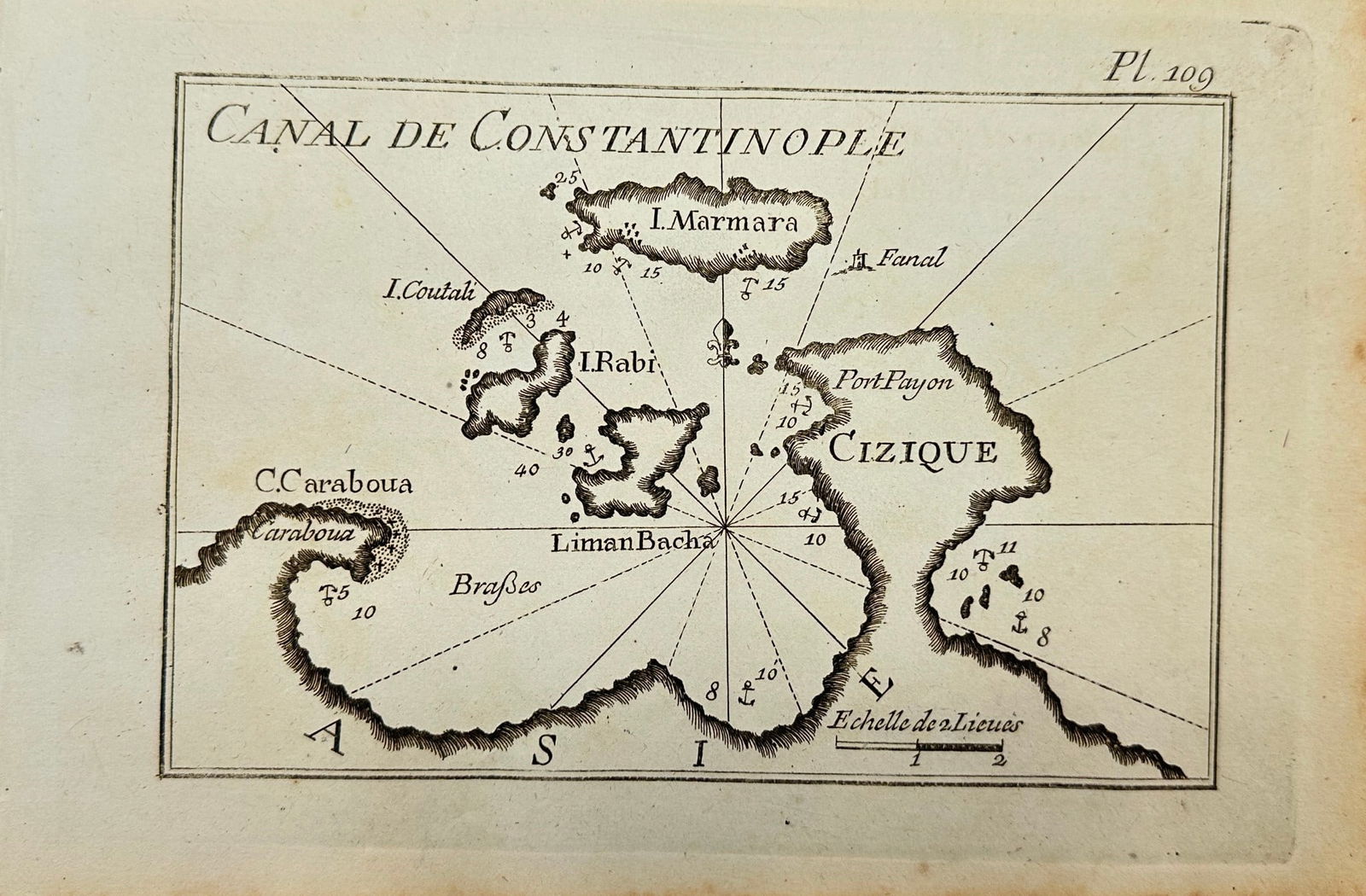 Joseph Roux - Original Antique Map - Harbour Plan - Constantinople Bosphorus Canal (1 of 1)