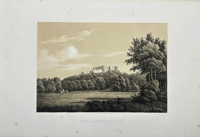 Ulrik Thersner - Antique Engraving - View of Borgholm Castle in Sweden (1 of 2)