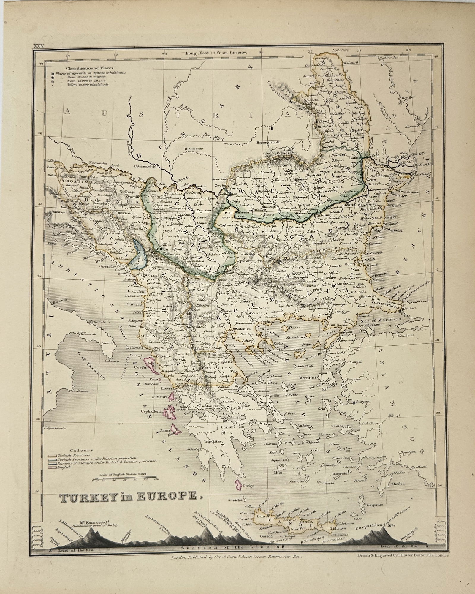 J. Dower – Antique Map – Turkey in Europe – circa 1850 (1 of 3)