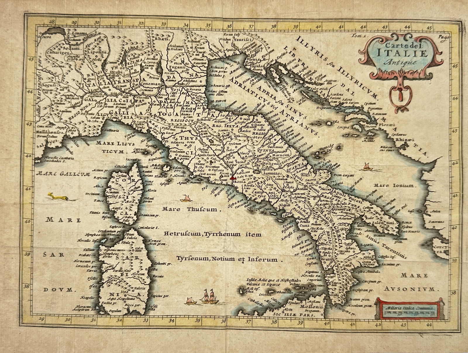 Nicolas Sanson – Carte de l’Italie Antique –  c. 1650 (1 of 3)