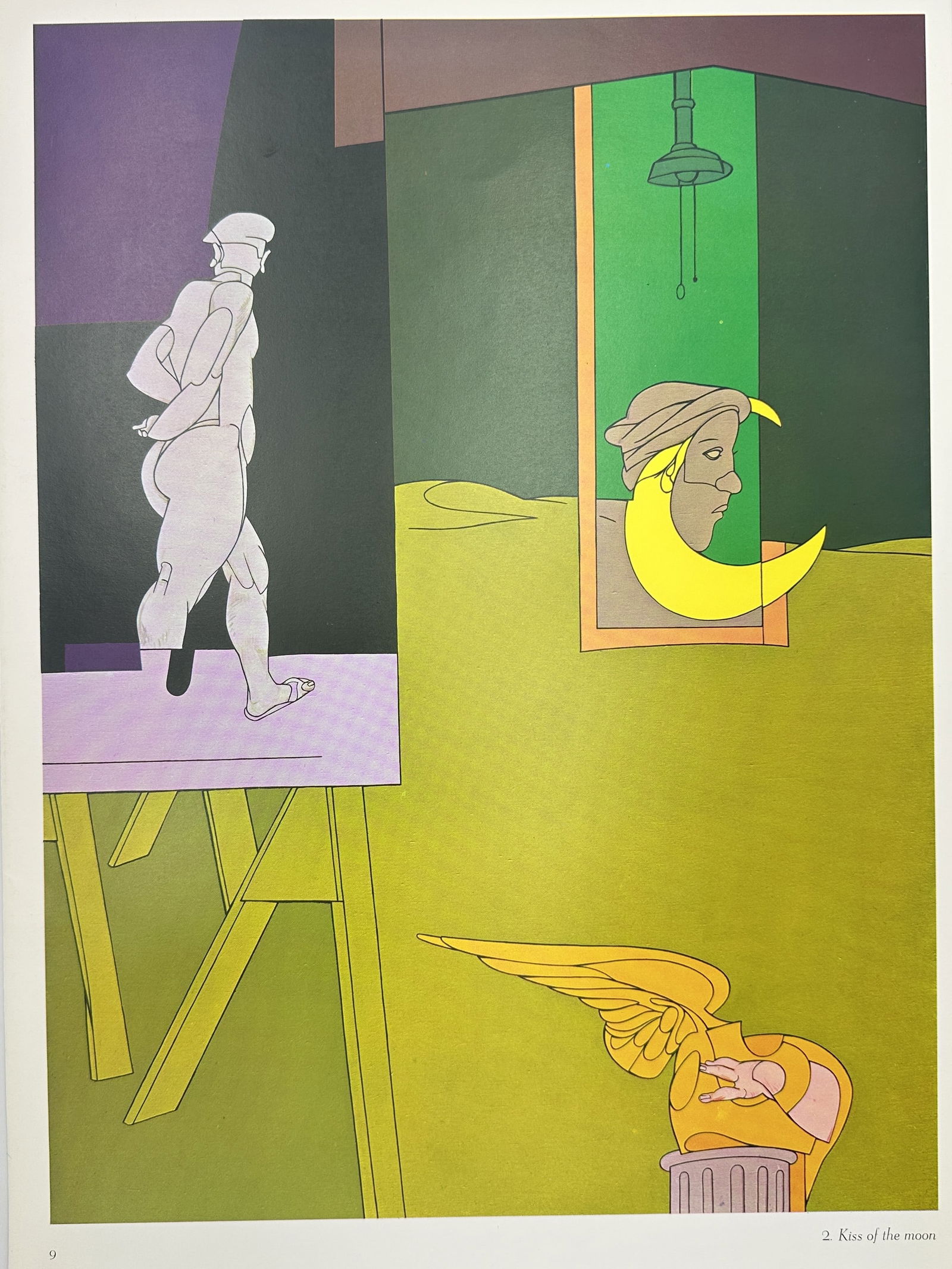 Valerio Adami - Lithography - Derriere Le Mirroire no. 239 - Paris: This lithograph after Valerio Adami titled Kiss of the Moon originates from Derrière le Miroir no. 239, published by Galerie Maeght in Paris in 1980. Derrière le Miroir was a French art journal and