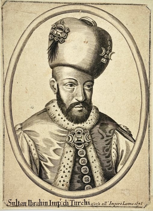 Unidentified Italian Artist – Etching – Portrait of Sultan Ibrahim I (1 of 5)