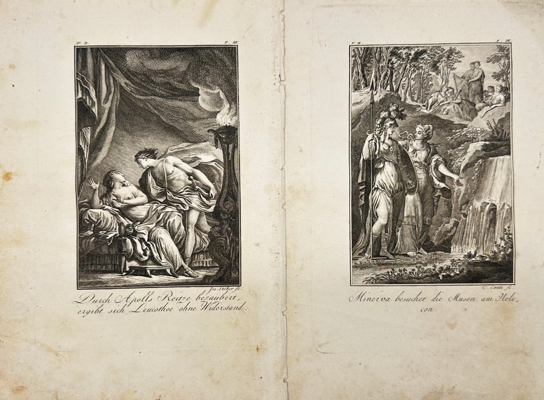 Joseph Stöber & C. Conti – Set of 2 Mythological Prints – Engravings (Late 18th Century) (1 of 3)