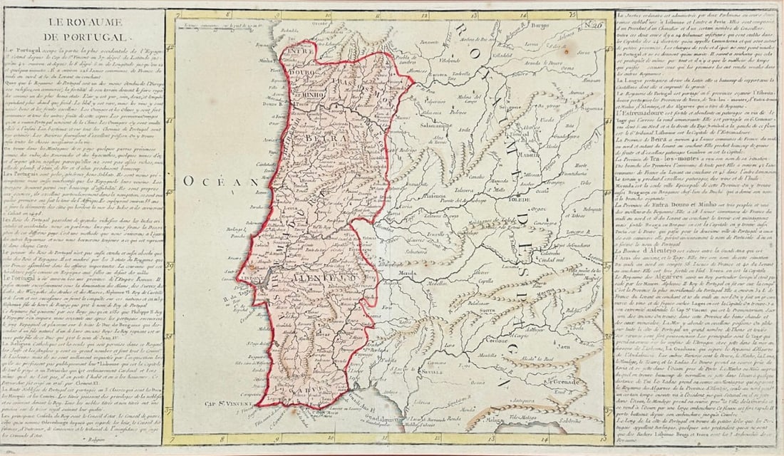 Jean Baptiste Louis Clouet (c.1730–1790) – Map of the Kingdom of Portugal (1 of 3)