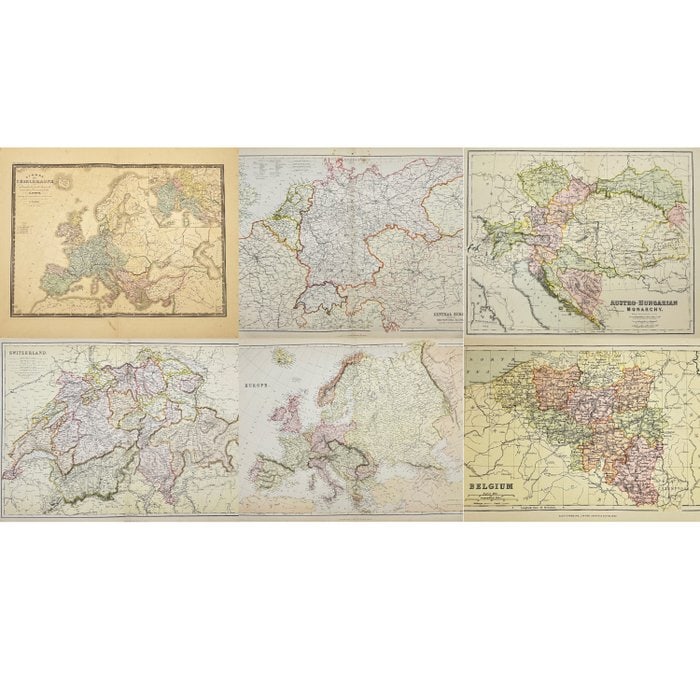 John Bartholomew – Set of 6 Antique Maps – Europe – The German Empire – Engravings (1 of 7)