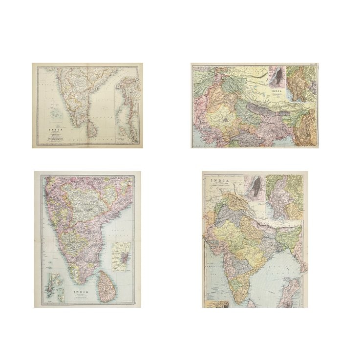 George Washington Bacon (1830–1922) – Set of 4 Original Antique Maps – India – Copper (1 of 17)