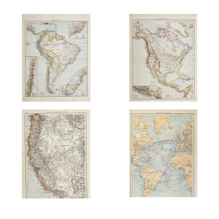 Dr. Richard Andree (1835–1912) – Set of 4 Antique Maps – South America, Brazil, Atlantic Ocean (1 of 13)