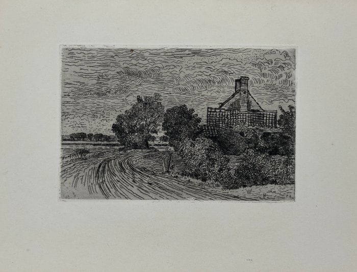 Paul Baum (1859–1932) – Aus Sluis, Zeeland – Landscape with Farm – Etching (c.1900s) (1 of 5)