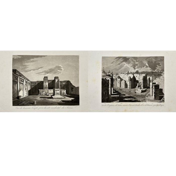 Paul Fumagalli (1797–1873) – Set of 2 Prints – Pompeii – Original Aquatints from Traité (1 of 5)