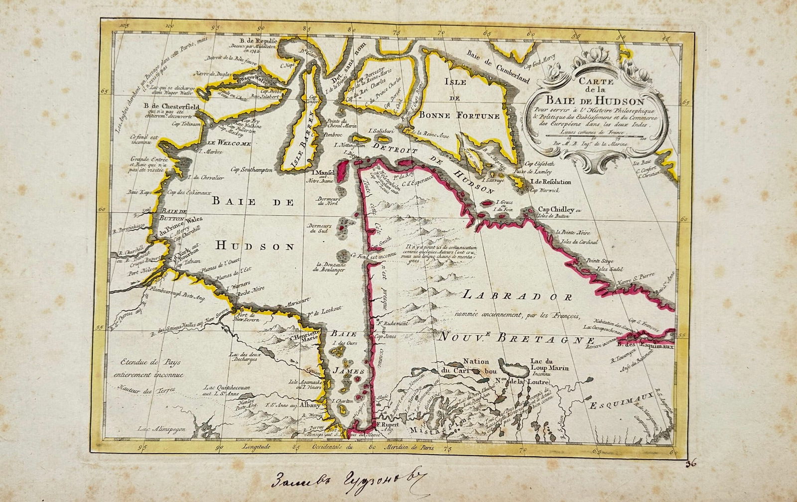 Jacques-Nicolas Bellin (1703–1772) – Map of Hudson Bay, Labrador and New Britain –  Engraving (1 of 3)