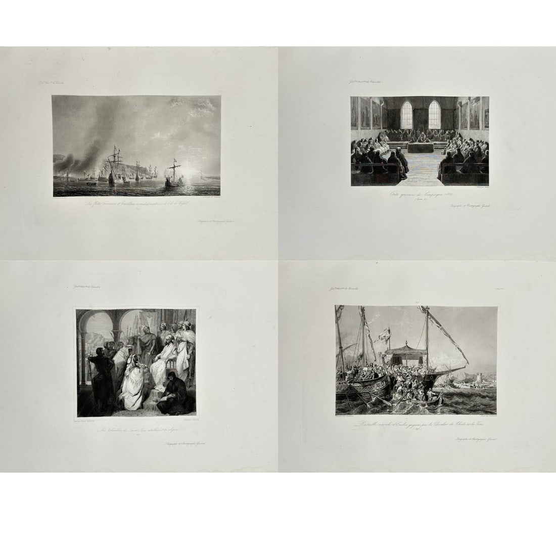 Eugène Lepoittevin / Léon Geille – Set of 4 Antique Engravings – Galeries historiques de (1 of 5)